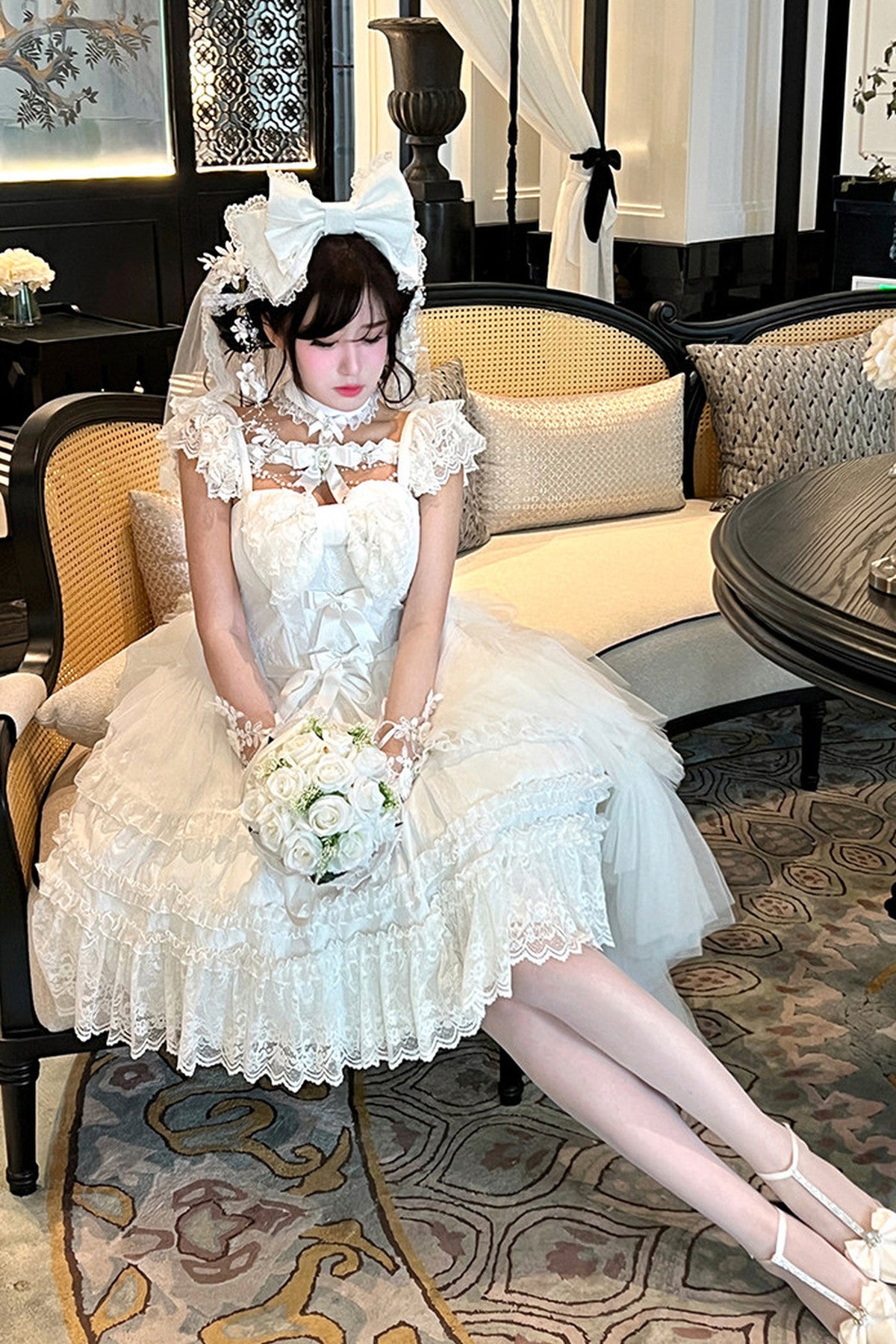 Black & White Angel Bridal Dress