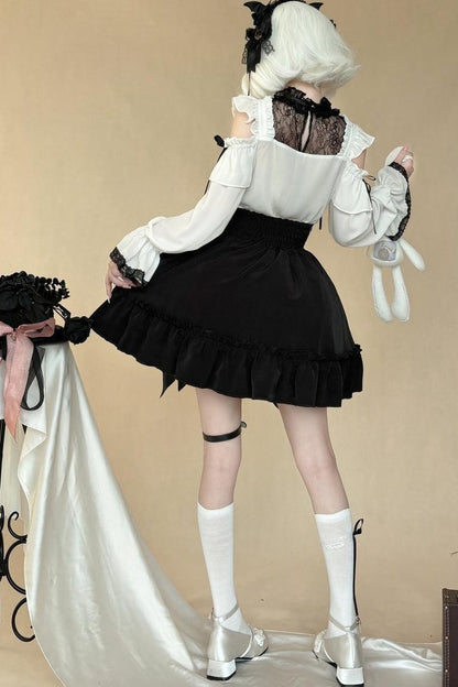 Gothic Lace Shirt + Lace Skirt