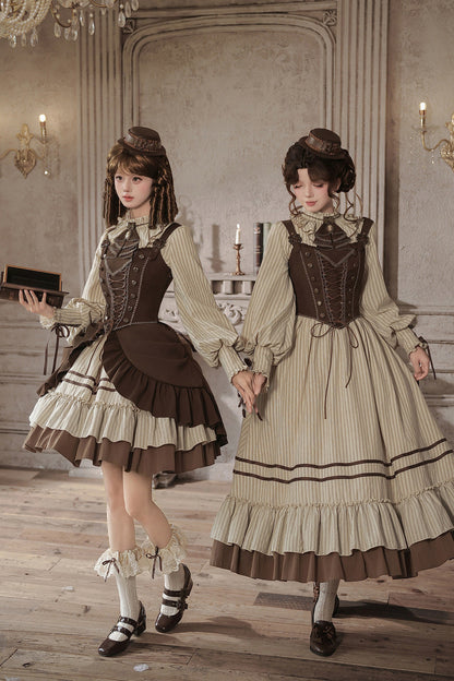 Gerüschtes Two-Way-Kleid mit Accessoire-Set