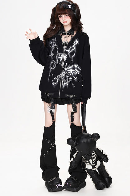 Butterfly Design Hooded Jacket