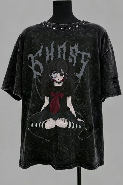 T-Shirt mit „Zerbrochene Puppe“-Grafik