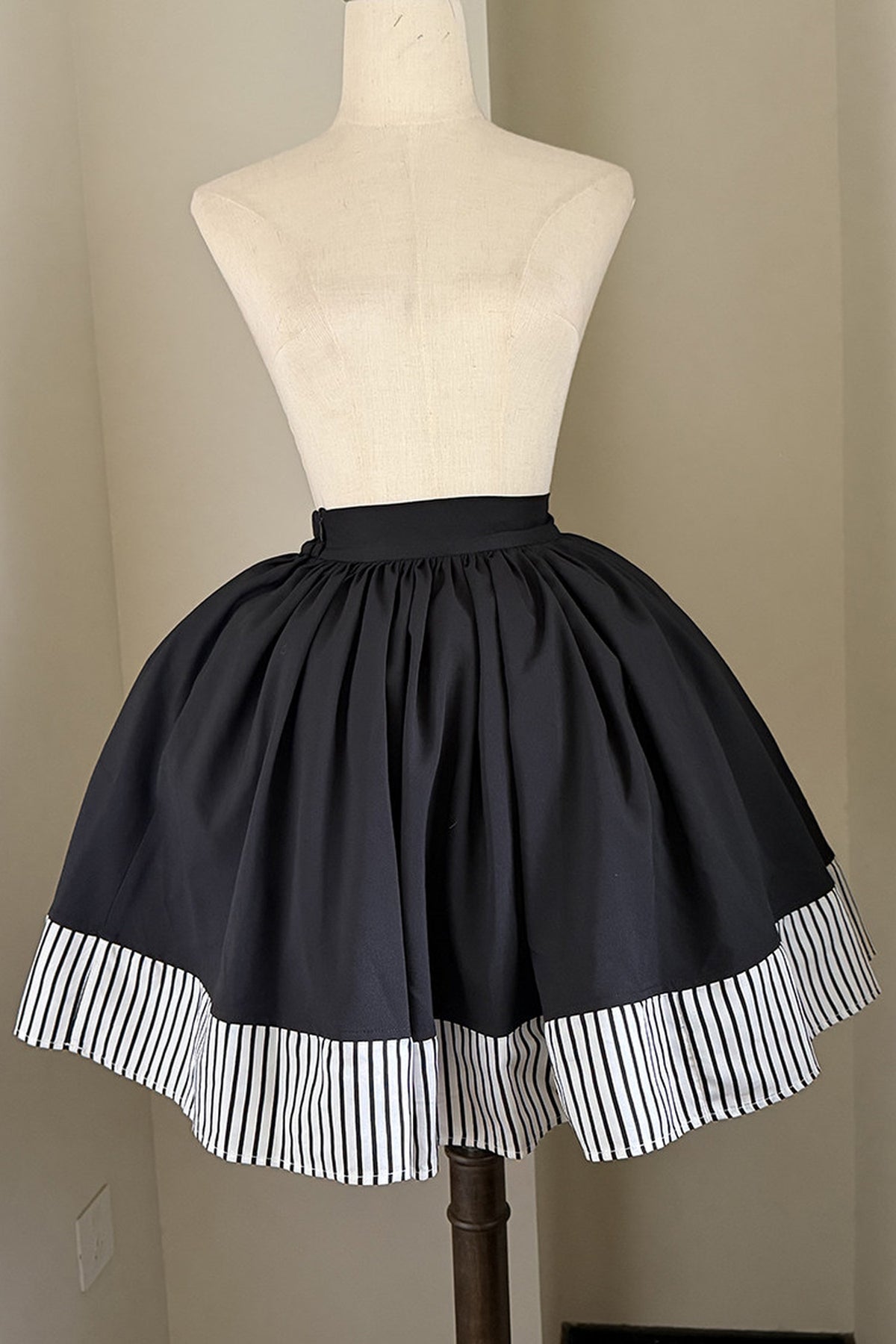 Gothic Striped Contrast Skirt