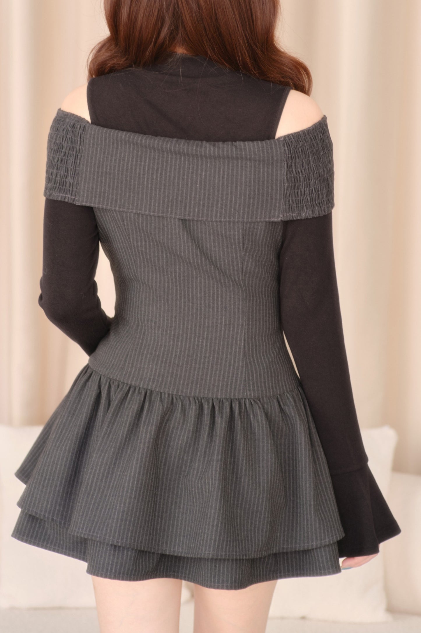 Long Sleeve Knitted Striped Dress