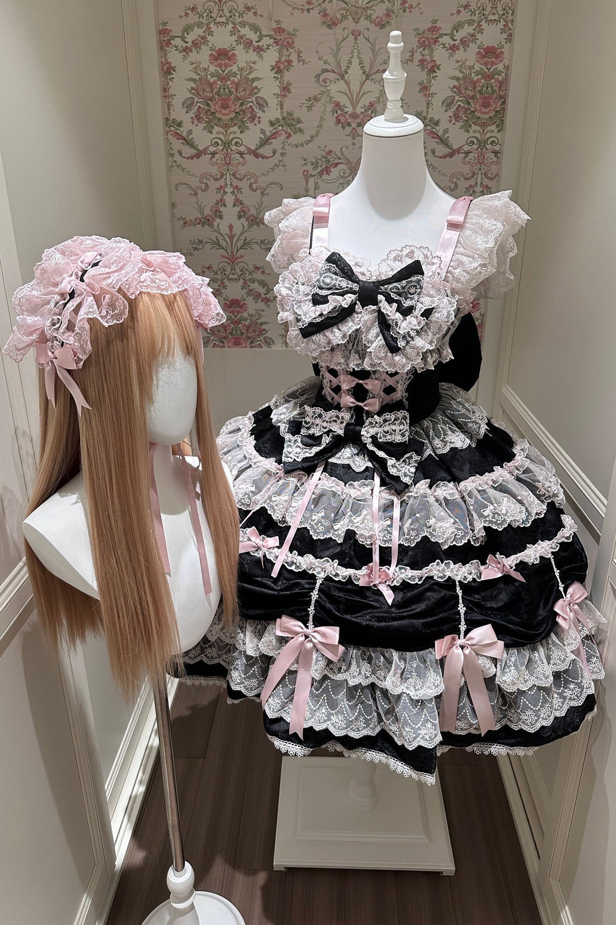 Silk Satin Doll-Like JSK Strap Dress