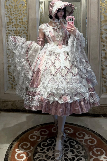 Detachable Sleeve Floral Lolita Dress Set