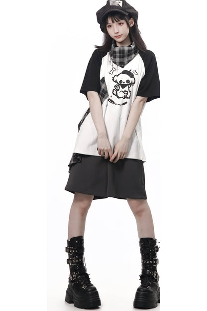 Rebellischer Akkord Raglan-Schal-Kurzarm-Hosen-Set