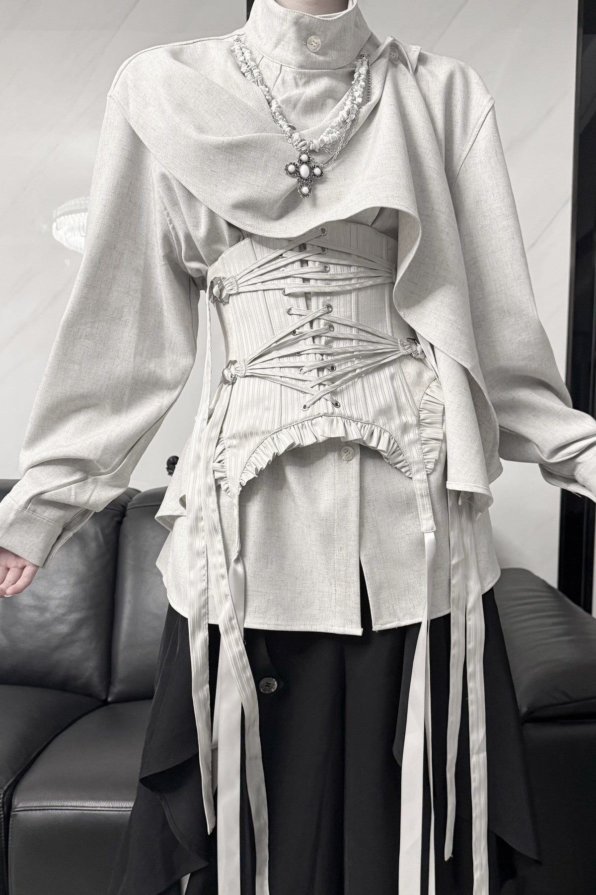 Irregular Spliced Design Shirt
