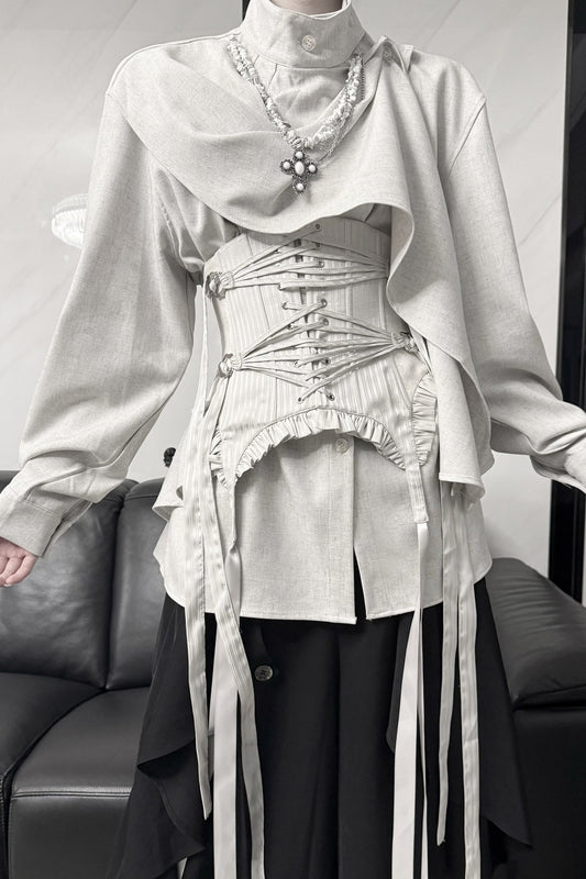 Irregular Spliced Design Shirt