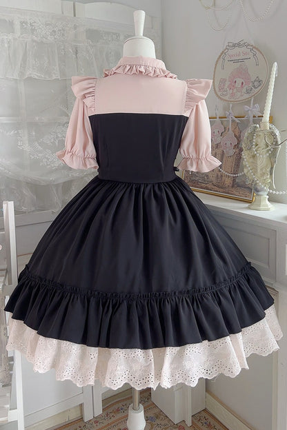 Lolita Lace Ribbon Ruffle Dress