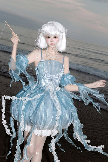 Fantasy Jellyfish Suspender Dress With Sleeves Set