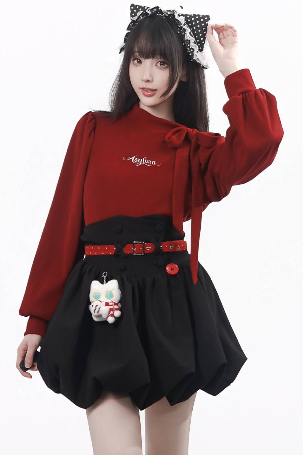 V-Neck Knit Skirt and Knit Top Set-Up