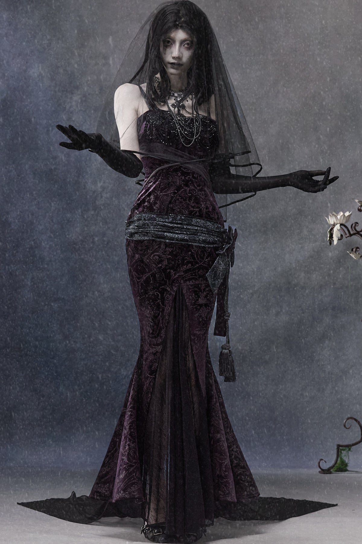 Robe sirène gothique en velours