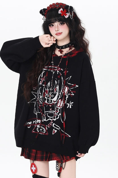 Punk-Puppen-Oversize-Hoodie
