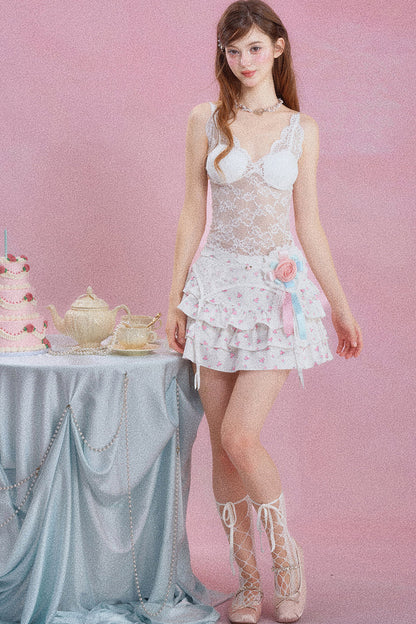 Reinweißes Spitzen-Camisole