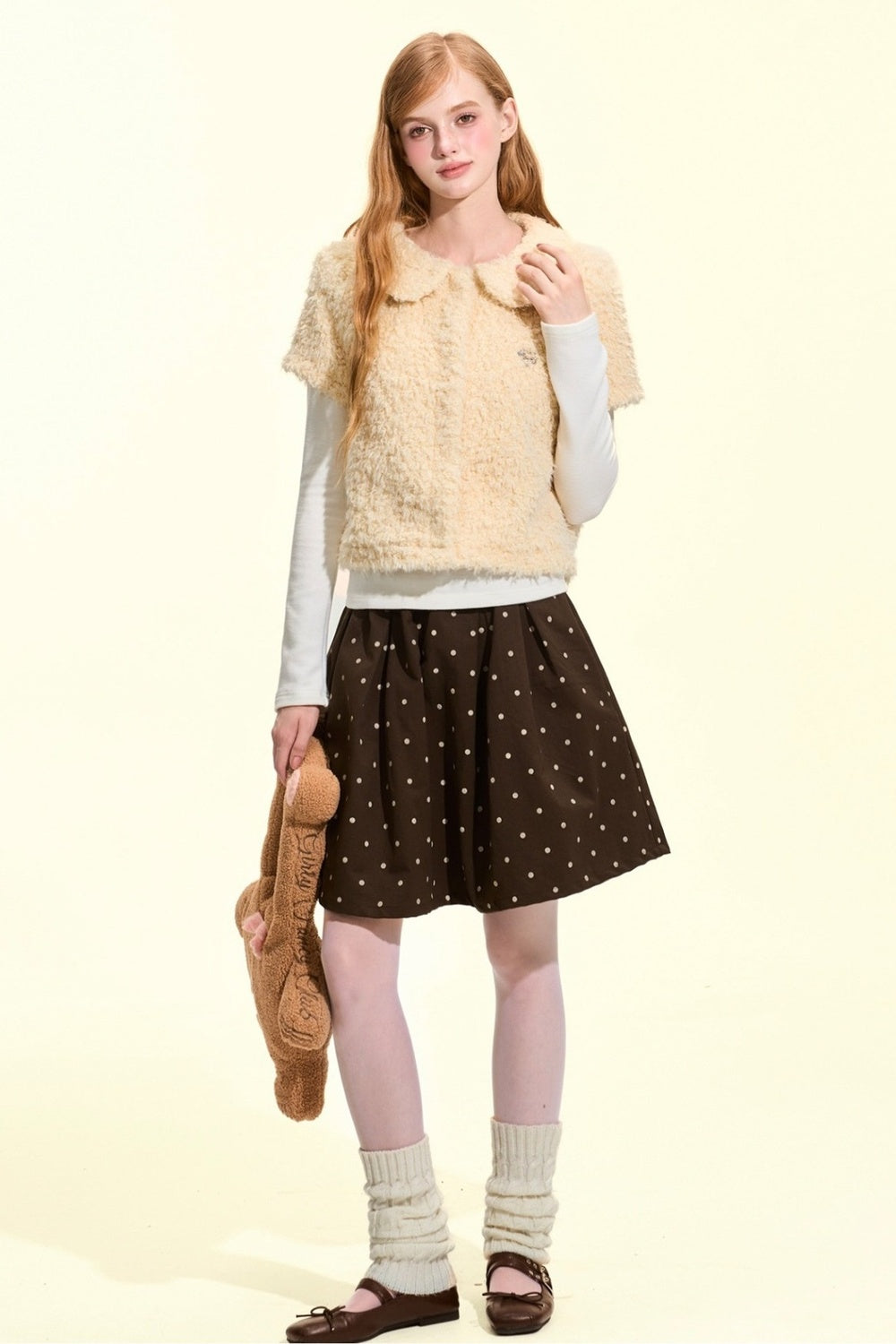 Teddy Doll Collar Short-Sleeved Vest