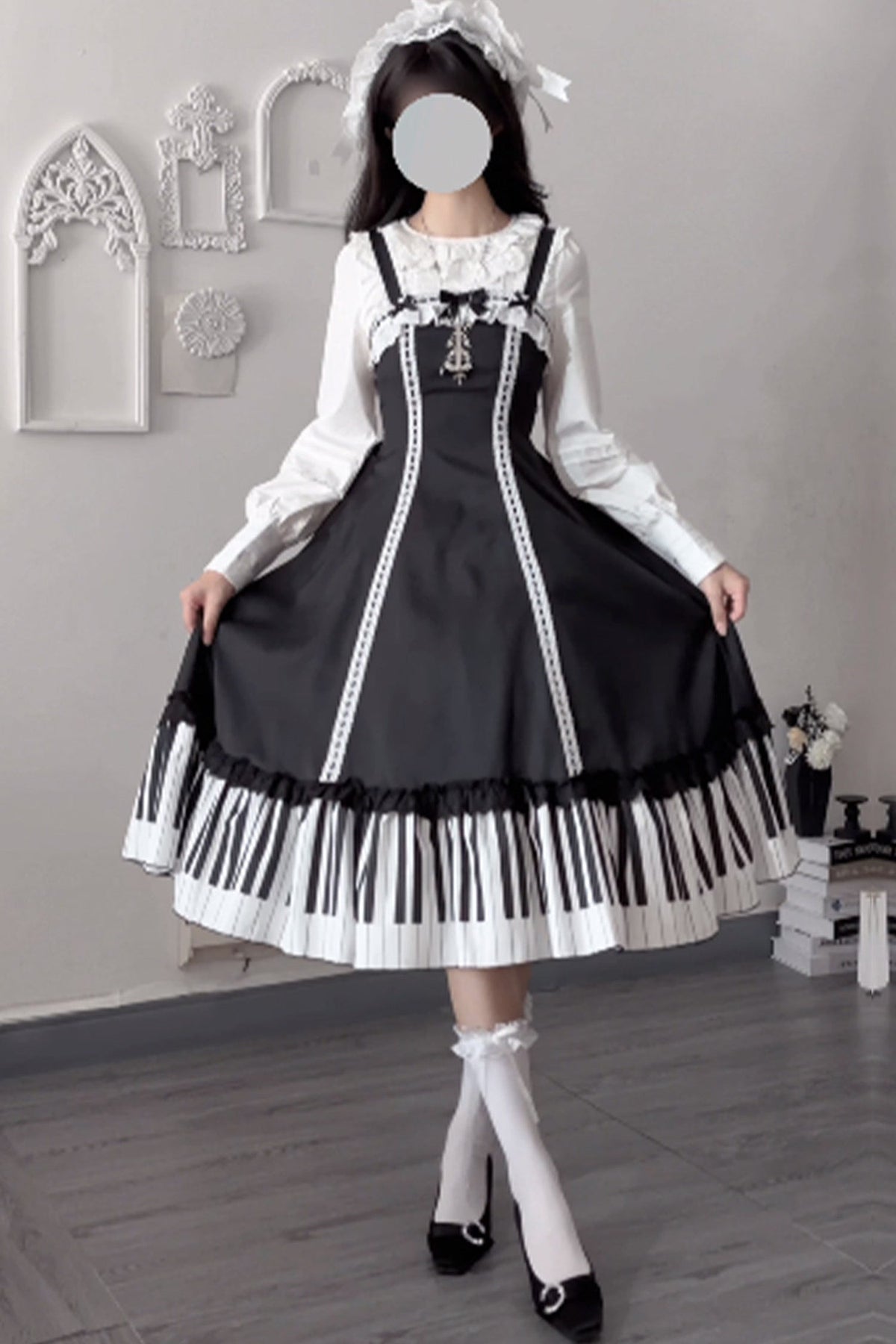 Bedrucktes Rüschenkleid- und Hemd-Set