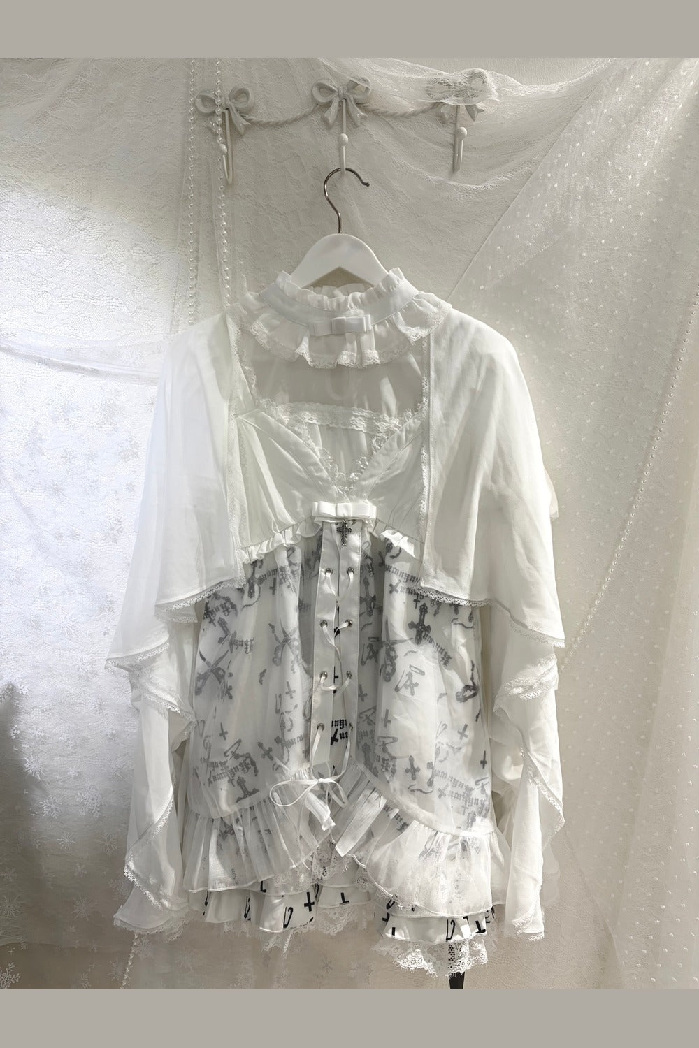 Robe camisole en verre d'ange d'hiver + haut + extérieur