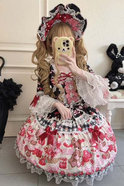 Berry Rabbit Bear Long Sleeve Dress