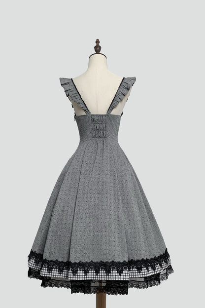 Ruffle Collar Shirt and Dress Set-Up
