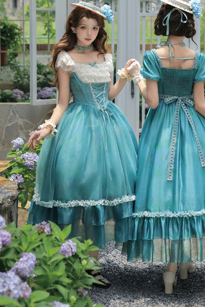 Water Lily Floral Long Dress