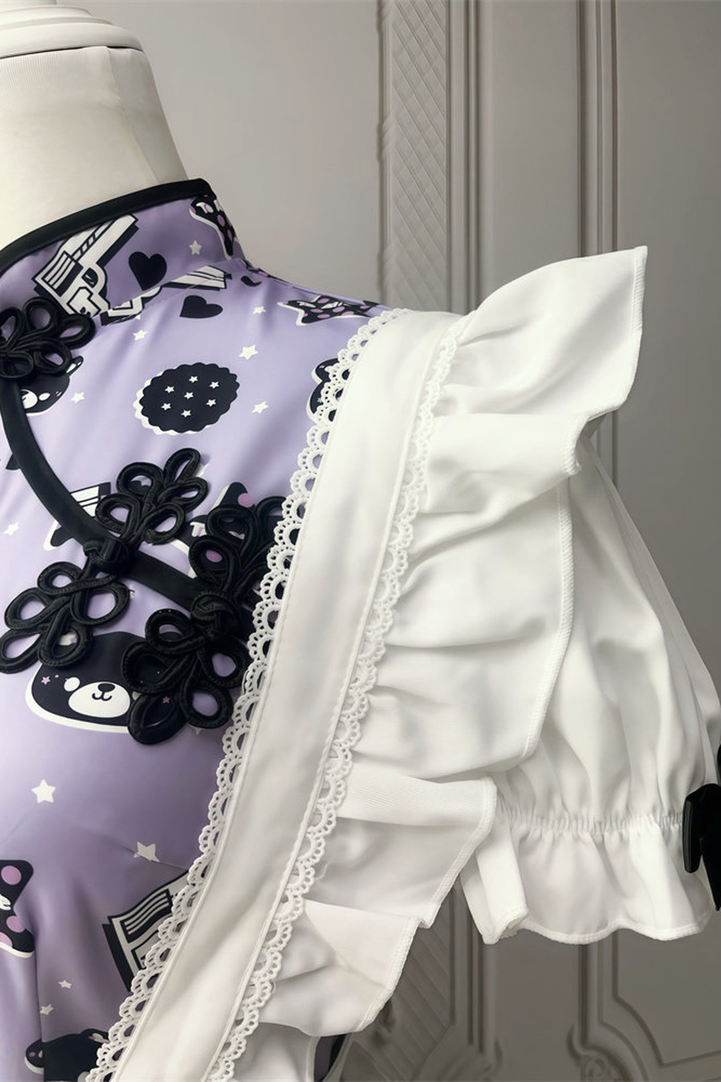 Bobo Bear Gun Print Cheongsam Dress