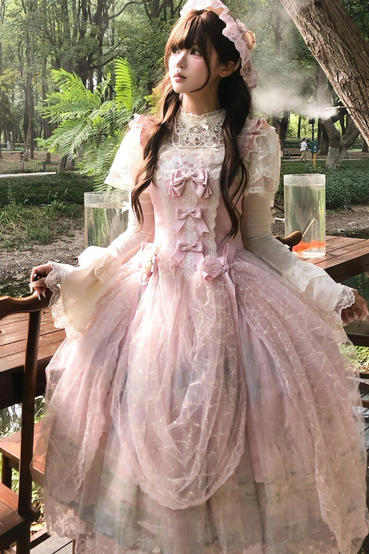 Ölgemälde-Lolita-JSK-Set mit hoher Taille