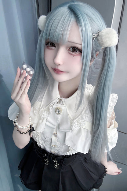 Cherry Short-Sleeve Shirt and Skirt Set-Up
