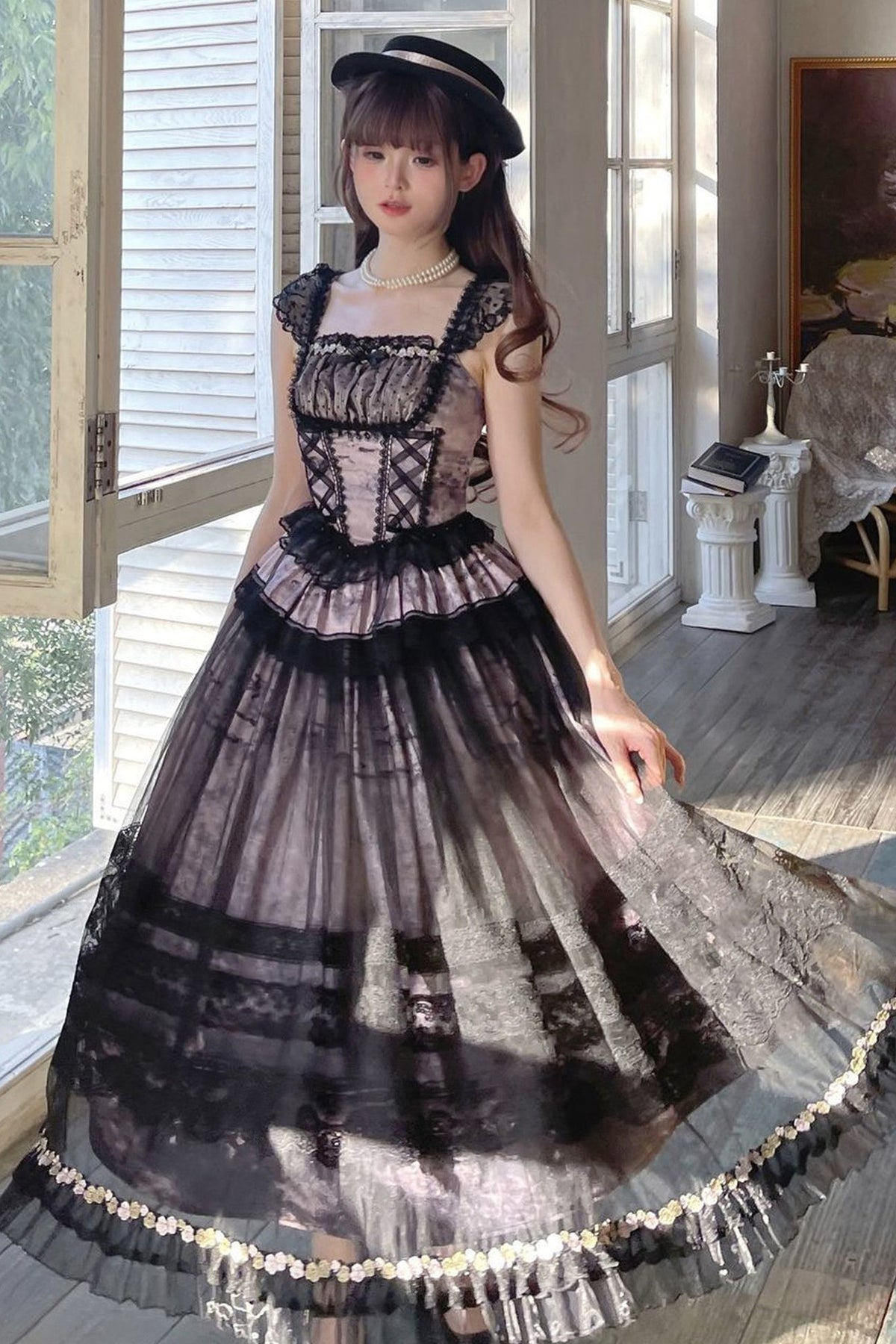 Misty Grape Garden Lolita Cami and Skirt Set-Up
