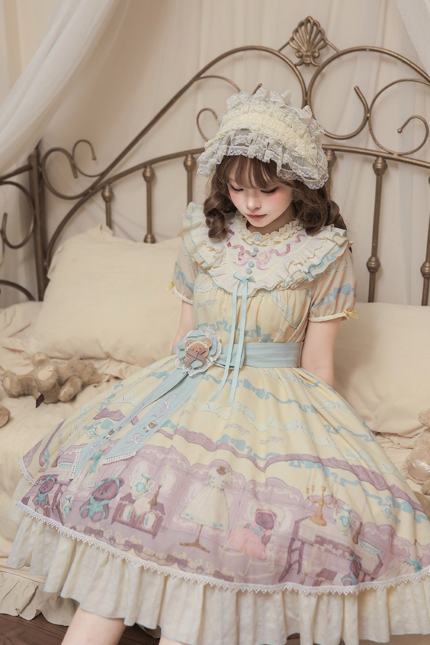 Teddy Bear Print Doll Lolita Dress