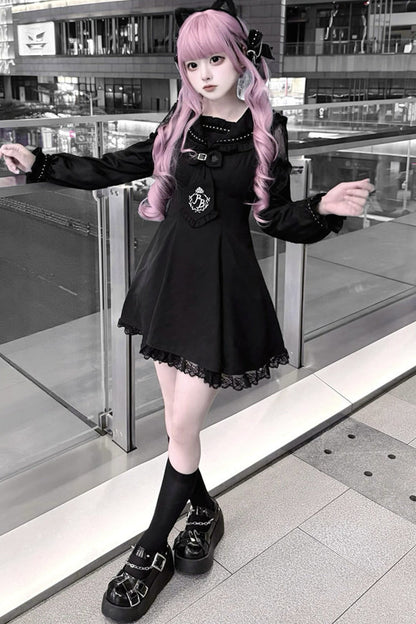 Black Lace Princess Dress+ Bag