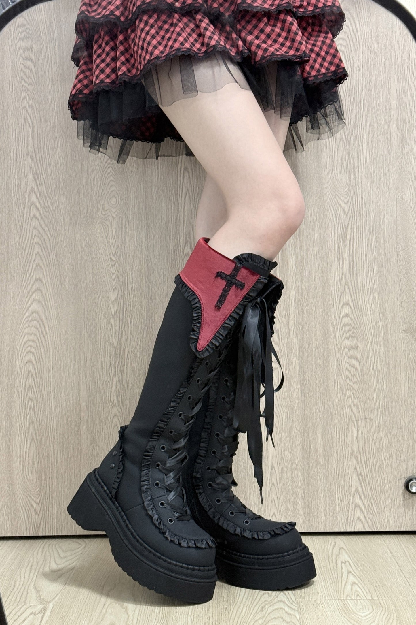 Gothic Cross Platform Boots