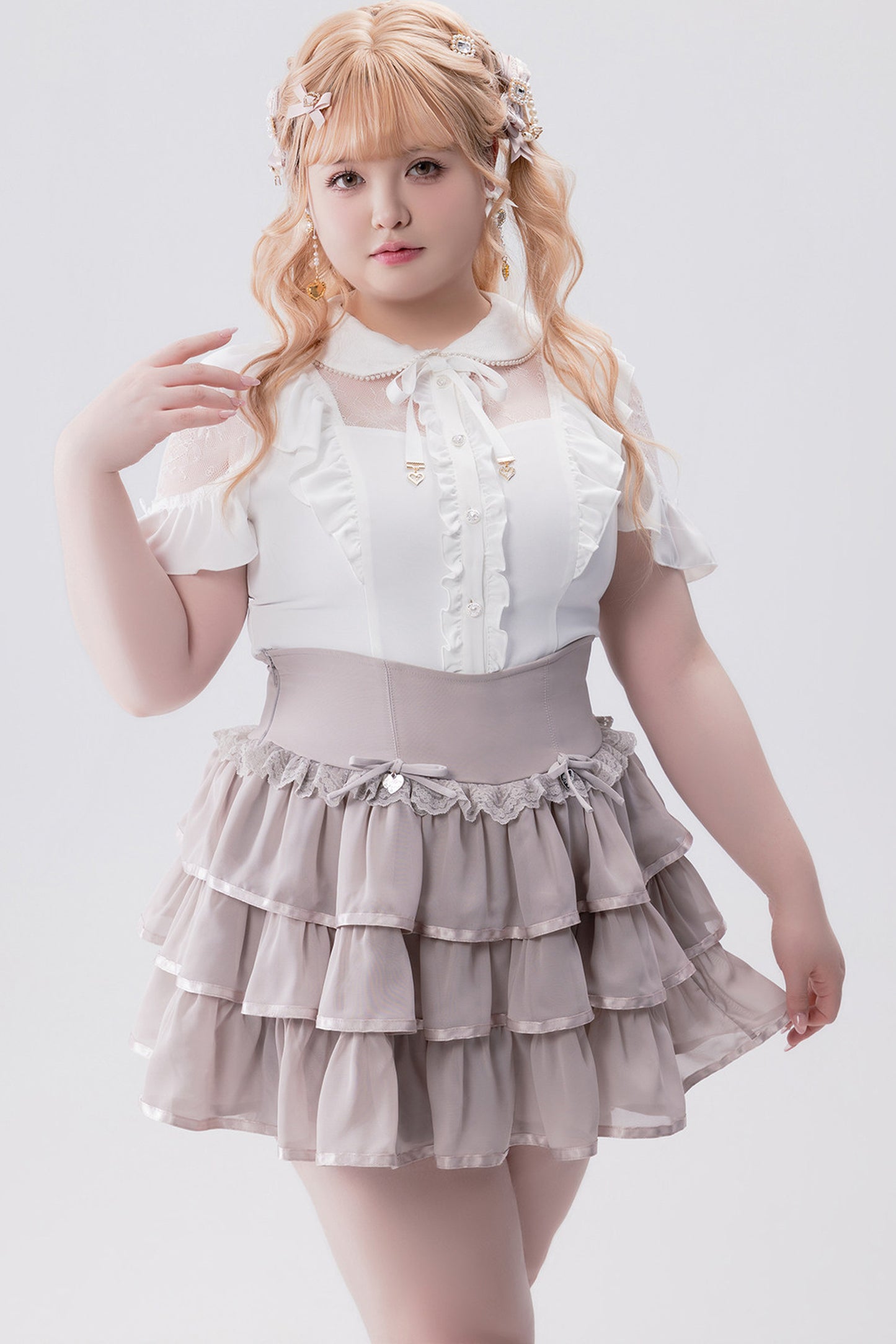 Conjunto idol con volante de estilo muñeca