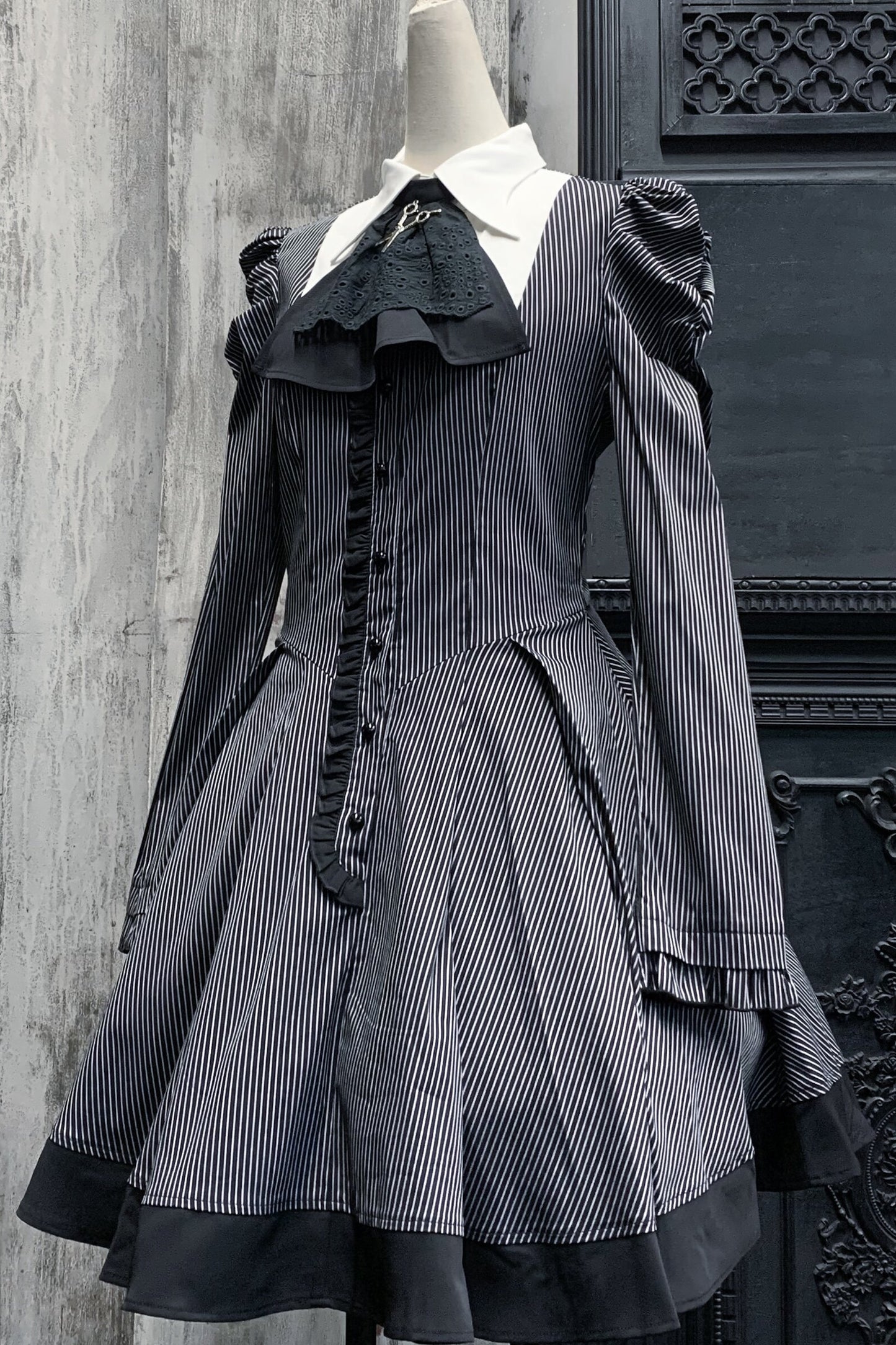 Gothic Lady Striped Dress