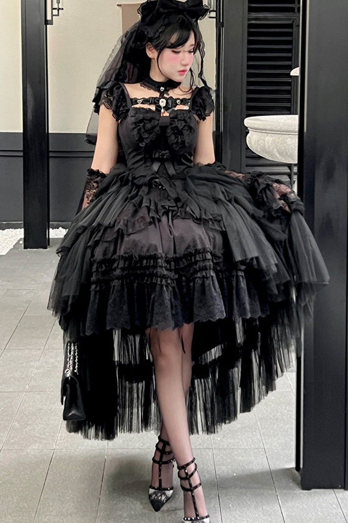 Black & White Angel Bridal Dress