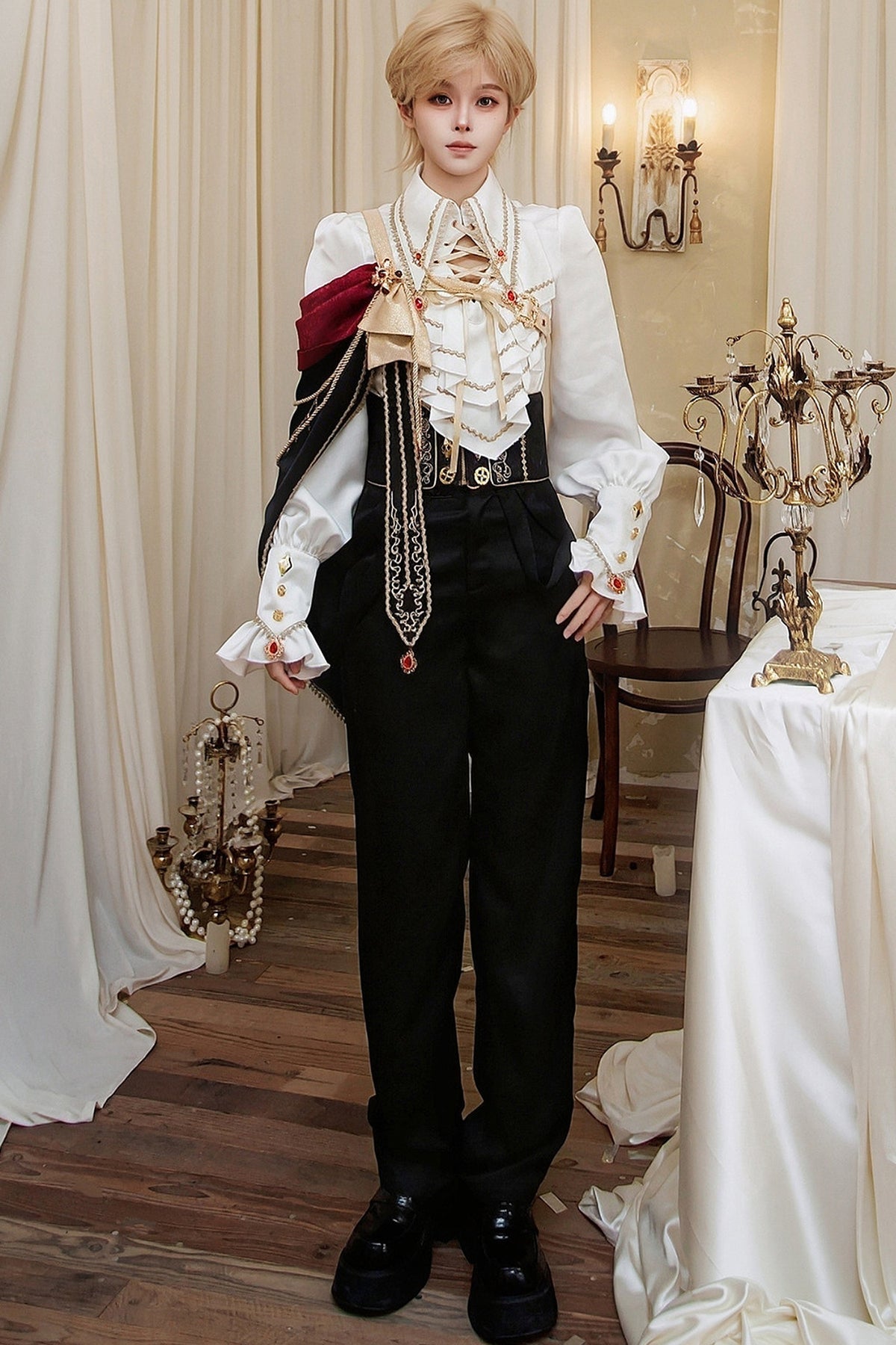 European Court Prince Top Pants Set-Up