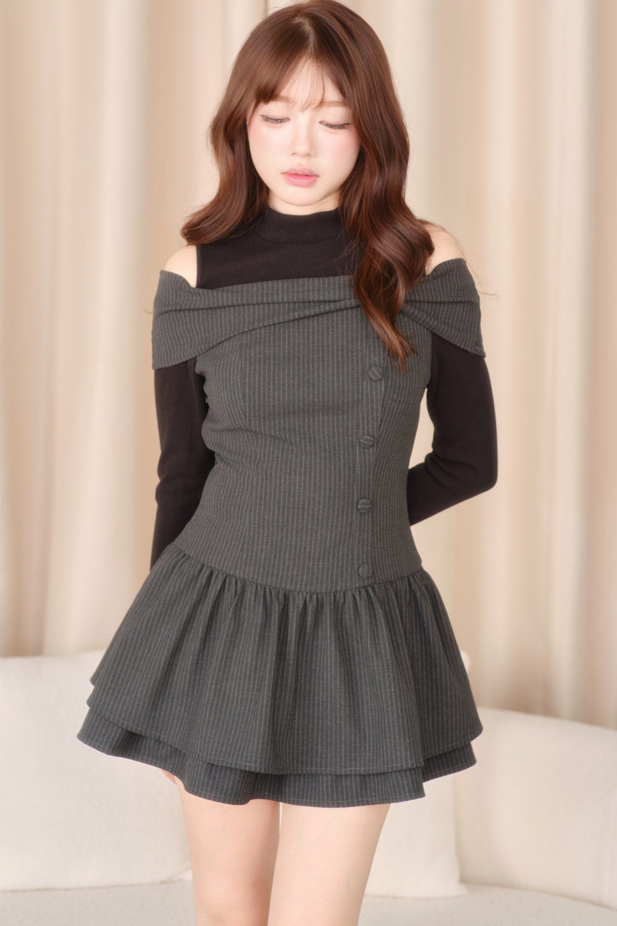 Long Sleeve Knitted Striped Dress