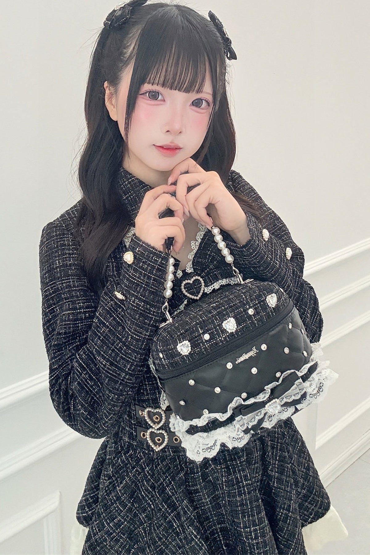 Long Sleeve Tweed And Short Skirt Set-Up