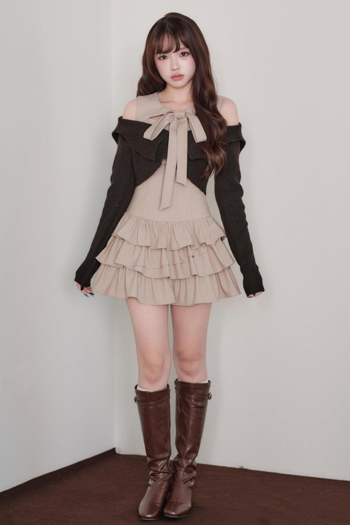 Multi-Layered Knit Top and Dress Set