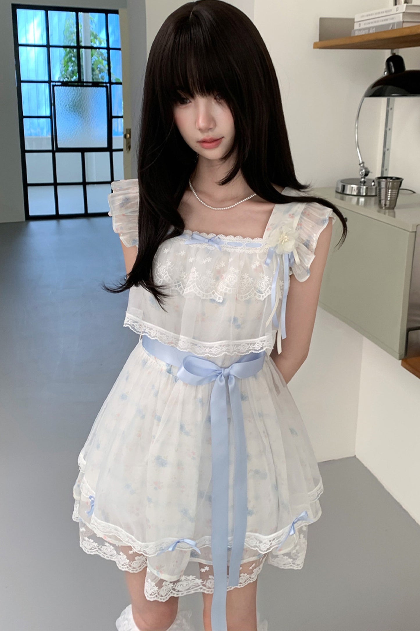 Milchblaues Engel-Lolita-Kleid