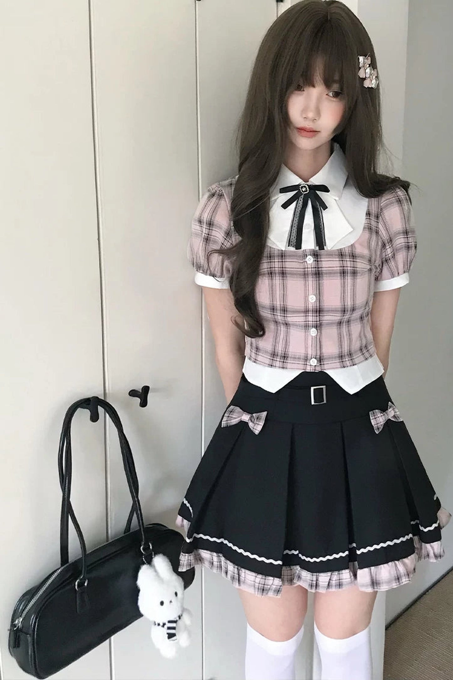 Pink Plaid School Set-Up