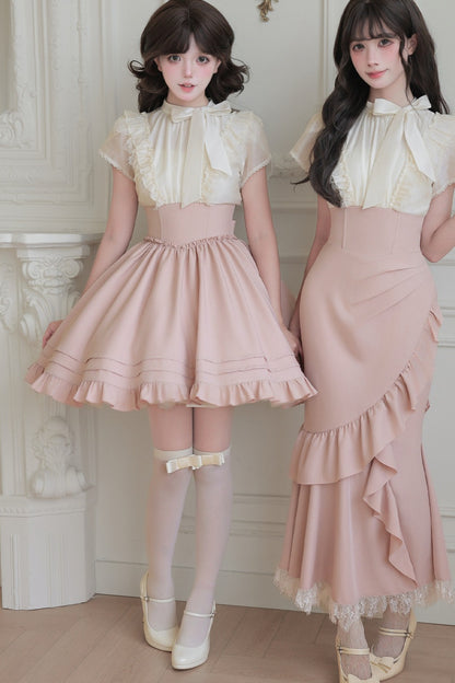 Blush Corset Ruffle Dress