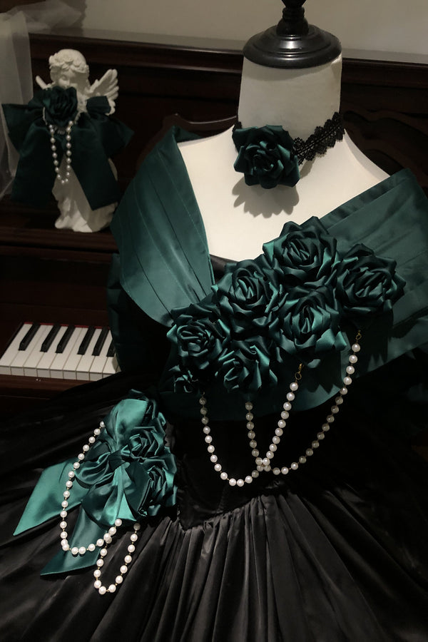 Dark Green Rose Lolita Dress