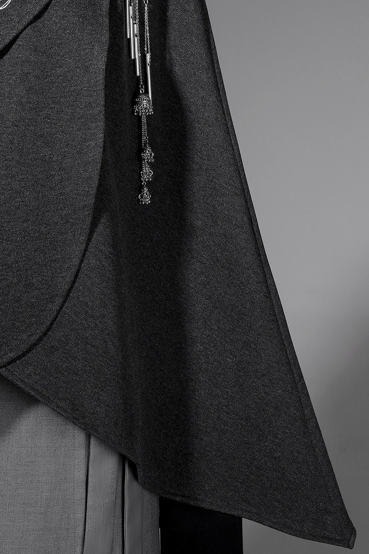 Ensemble jupe et cape en laine de style chinois