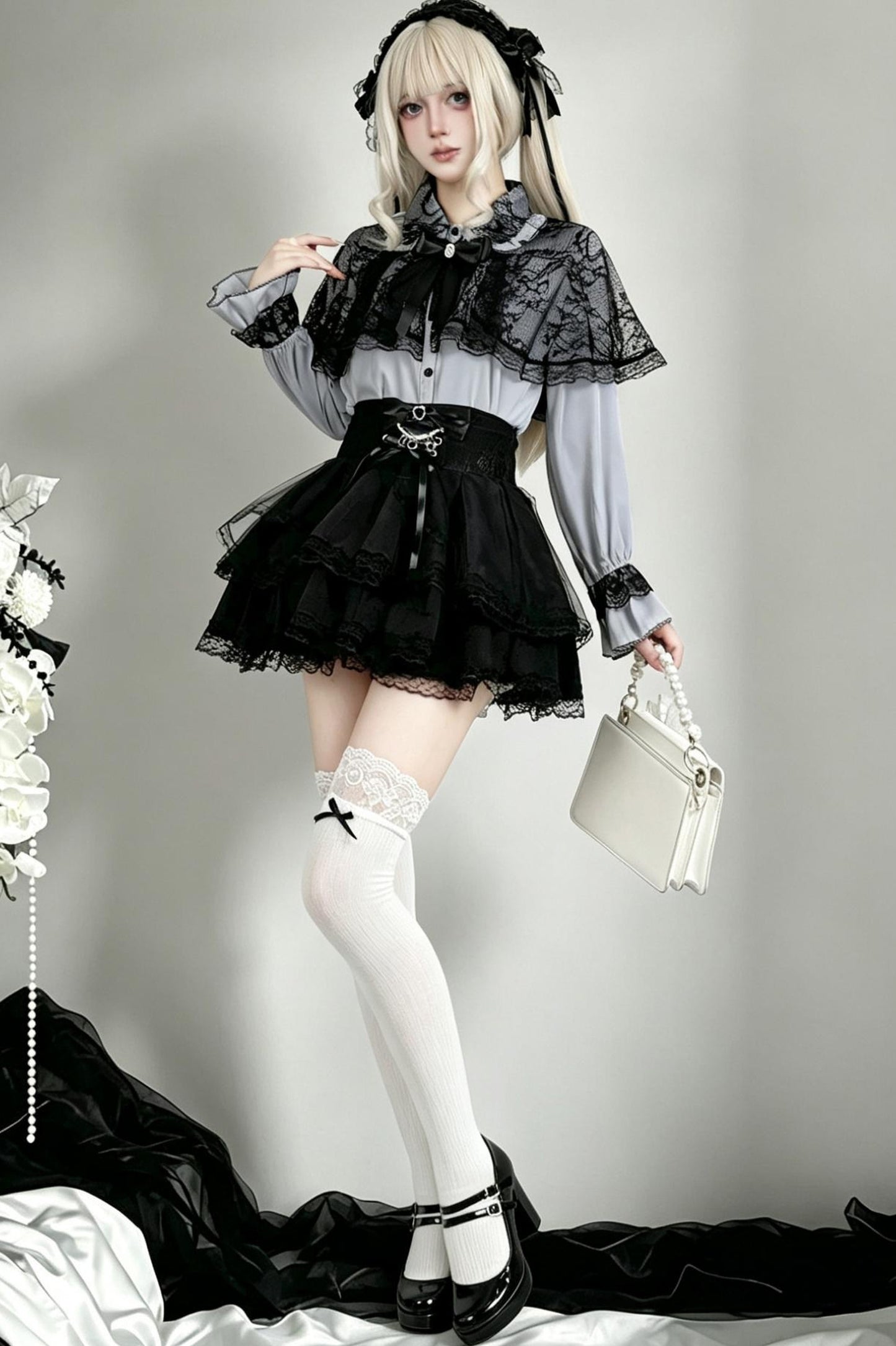 Subculture Lace Shirt & Skirt Set-Up