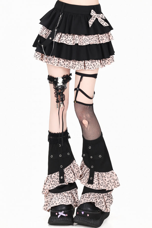 Layered-Look Halter Long-Sleeve Top and Skirt Set-Up