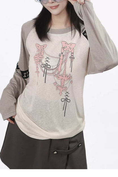 Tie-Dye Printed Sun Protection Cover-Up T-Shirt