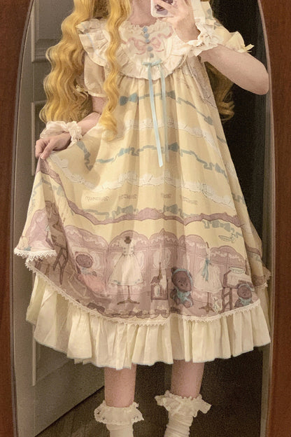 Teddy Bear Print Doll Lolita Dress
