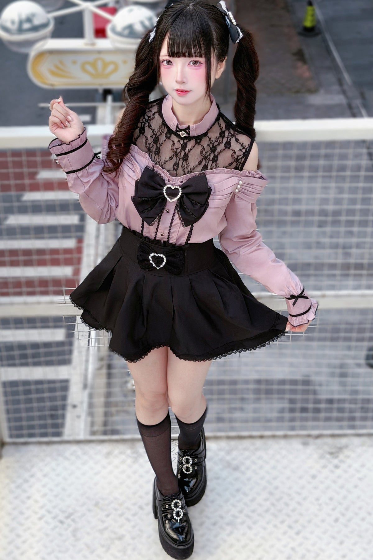 Japanese Lace Tencel Shirt And Skirt Set