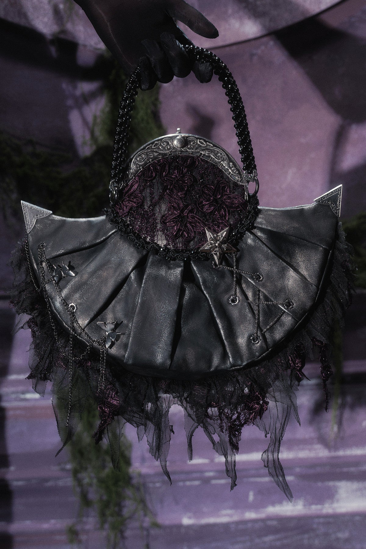 Gothic Crystal Tassel Handheld Shoulder Bag