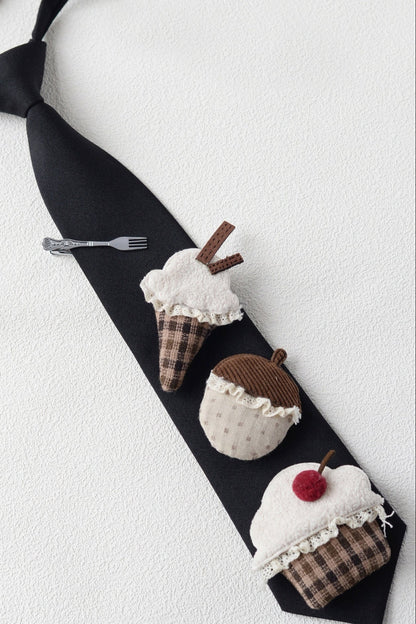 Cravate vintage en tissu Dessert